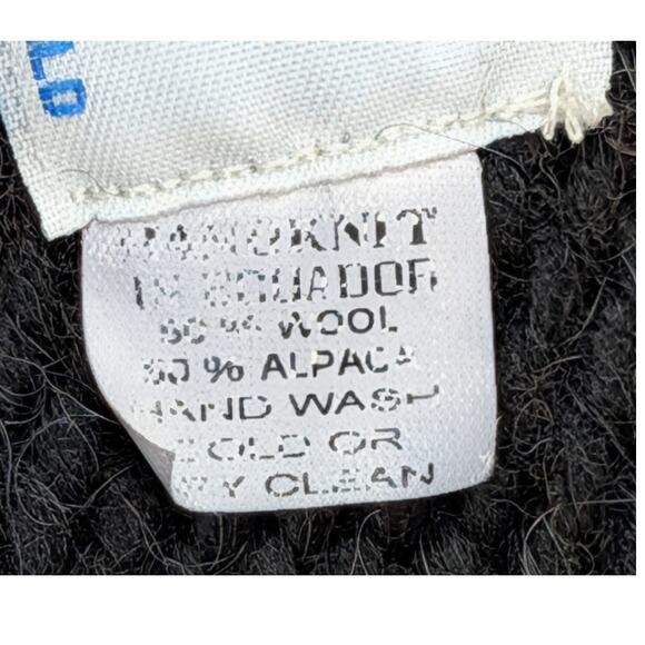 The Sweater Venture Size? XL 50% Wool 50% Alpaca Rainbow Fringe Artsy Cardigan - Picture 5 of 14